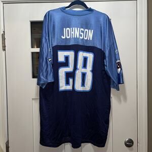 Tennessee Titans Jersey Mens 2XL NFL Football Chris Johnson 28 Reebok Equipment